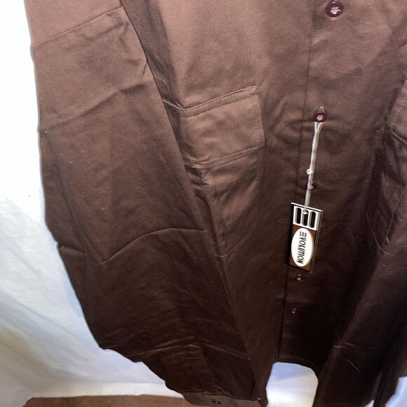 Evolution Men’s Thick Work Shirt Size 5XL Brown Workwear Rugged Comfort NWT - Picture 6 of 12